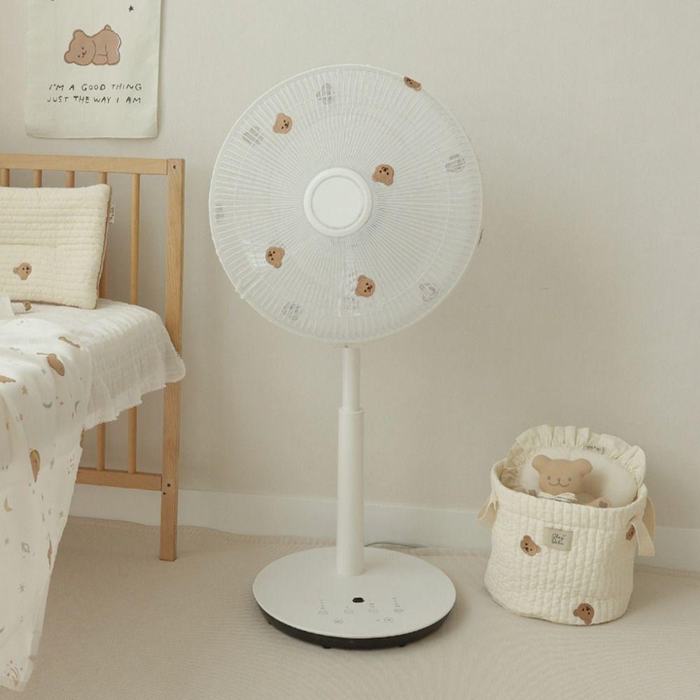 

Waterproof Round Electric Fan Cover Bear Embroidery Electric Fan Dust Bag Summer Tiger