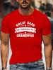 Unisex Black Tee Classic Grandpa Slogan Funny Text Graphic Print Crew Neck Short Sleeve Summer Casual Male Cotton Street Top