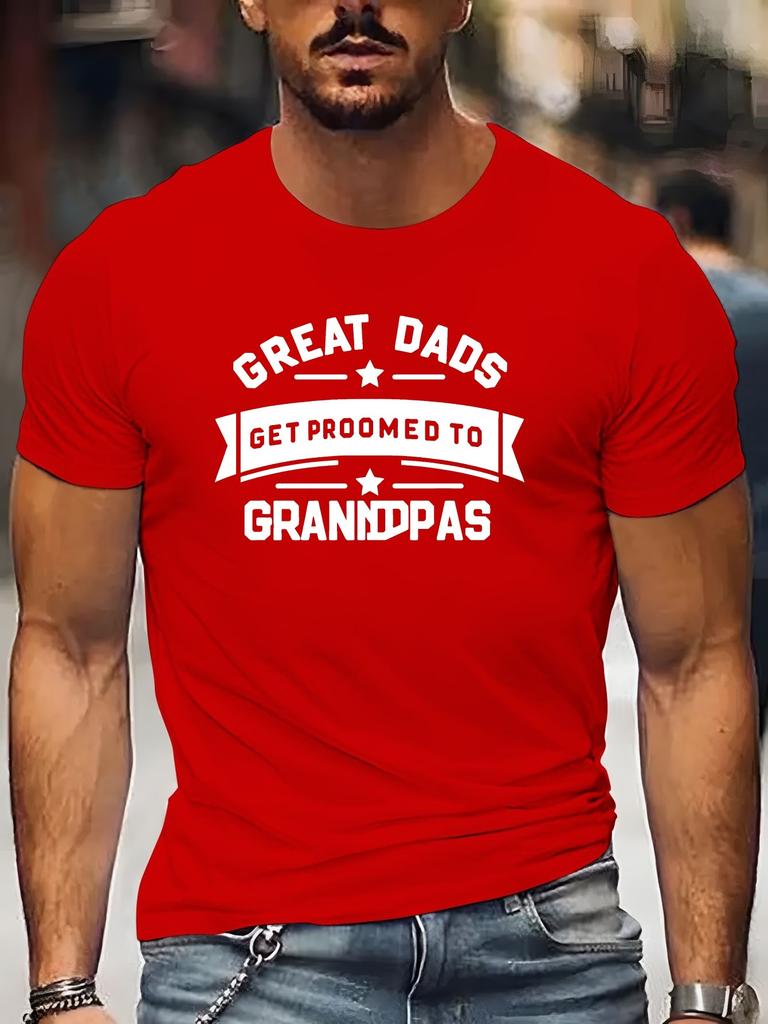 Unisex Black Tee Classic Grandpa Slogan Funny Text Graphic Print Crew Neck Short Sleeve Summer Casual Male Cotton Street Top