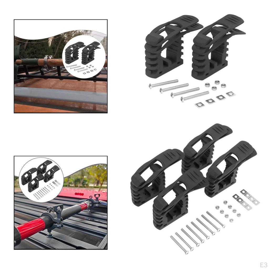 Holder for Roof Rack with Rubber Clamp and Wall Mount Brackets Outdoor Use