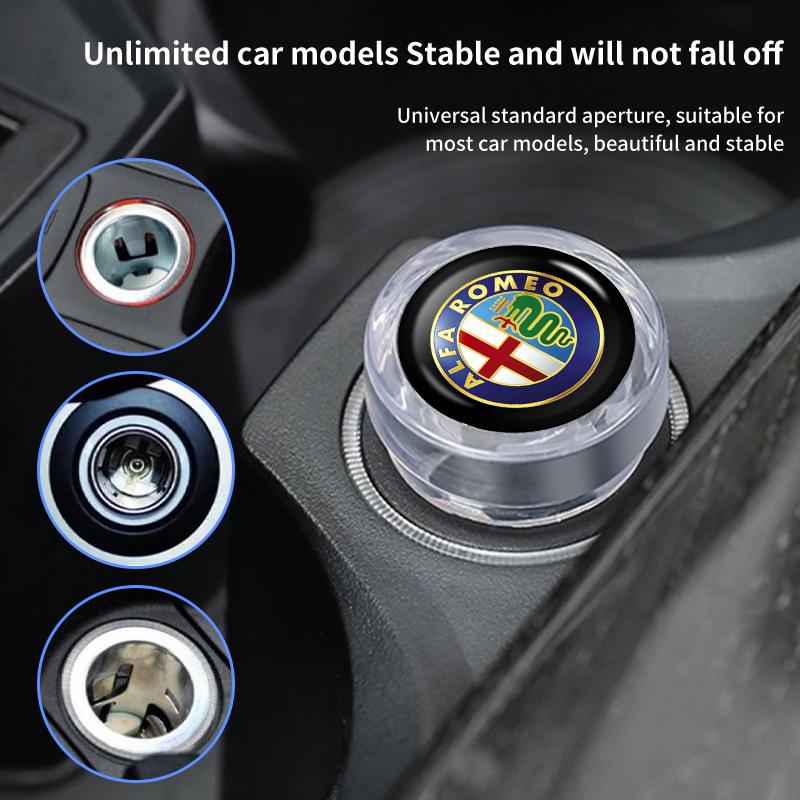 Car Cigarette Lighter Cover Dustproof Plug Decoration Cap For Alfa Romeo 159 Giulietta Giulia 147 Mito 156 159 166 GT Stelvio