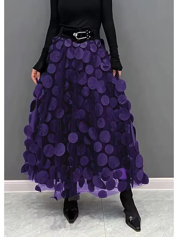 

Юбка А-силуэта в европейском стиле в стиле ретро - женская, в горошек, с высокой талией, с широкими бретелями, на осень/зиму 3XL