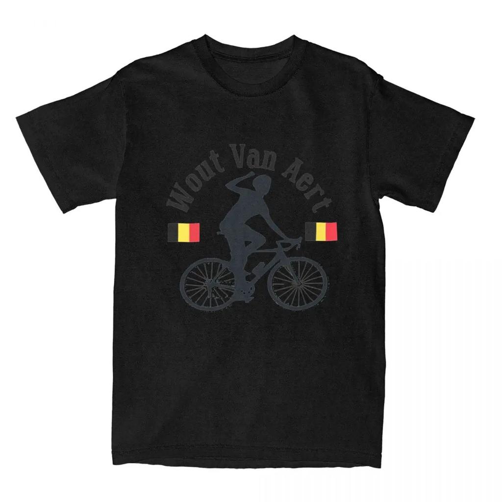 Hipster Wout Van Aert Radsport Logo T-Shirts Herren Damen Rundhals Reine Baumwolle Belgien Flagge Kurzarm T-Shirt