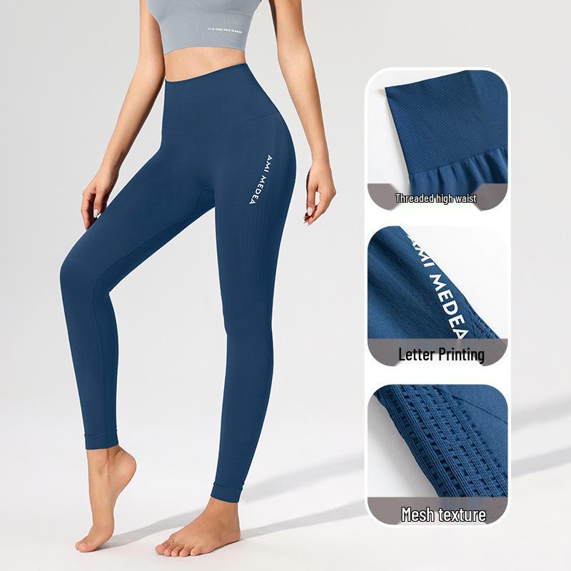 Seamless High Waist Women's Sports Leggings - Peach Lift Tummy Control for Running and Yoga