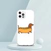 15 14 13 12 Mini 11 Pro Max XS X XR 7 8 Plus Clear Shockproof Silicone TPU Case for iPhone with Dachshund Sausage Dog Design