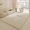 Modische Teppiche für Wohnzimmer Weiß Schlafzimmerdeko Plüschteppich Modern Verdickt Minimalistisch Teppich Flauschig Weiche Bettvorlegematte