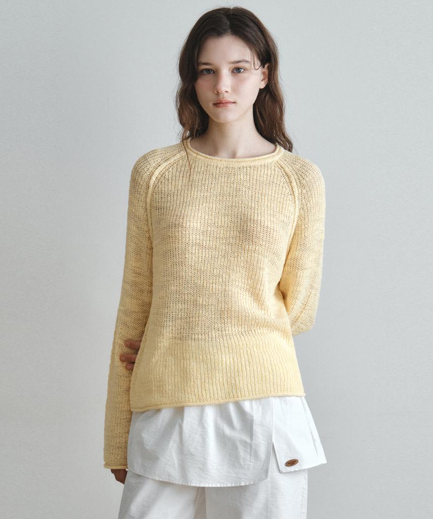 Wednesday Oasis For Woman Boucle Slub Raglan Knit_Butter Yellow(Wc26Kn05)
