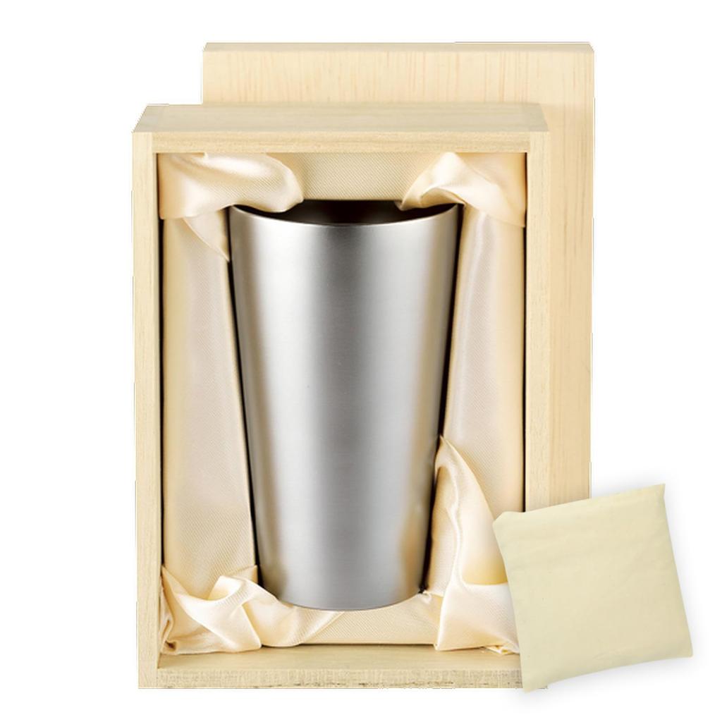 EcoBag Sake Cup Titanium Double Made in Japan J-kitchens Set, Walled, 240ml,