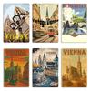 Vienna Vintage Travel Poster Metal Plaque Classic Wall Decor Personalized Bar Cave Design Tin Sign Poster