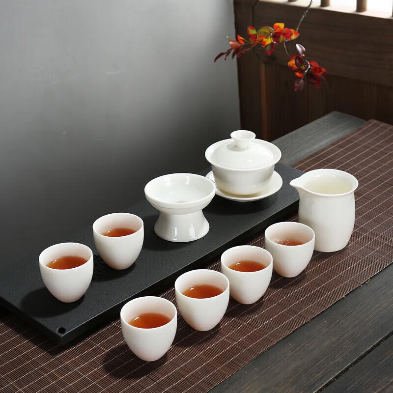 Elegant Dehua White Porcelain Kung Fu Tea Set
