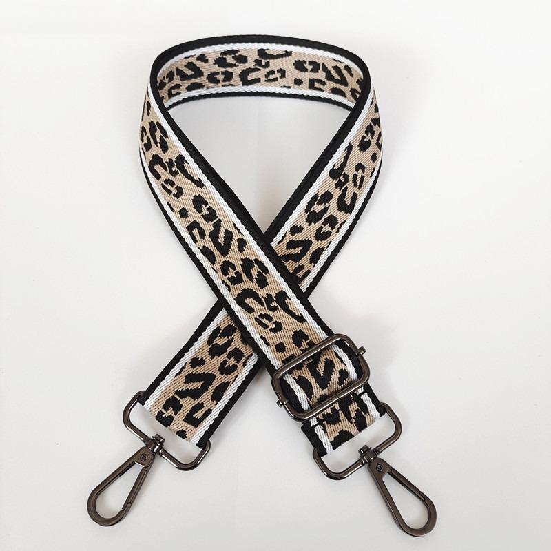 Bag Strap Lanyard Accessories Canvas Leopard Print Jacquard Single Shoulder Oblique Span Burden Reduction Backpack Strap