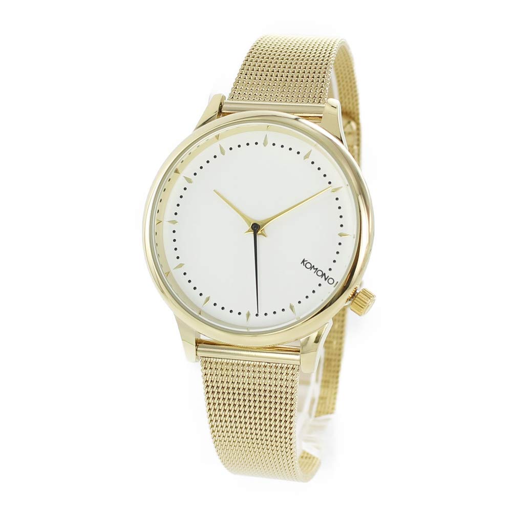 

KOMONO Women s ESTELLE ROYALE 36mm White Dial Gold Mesh Stainless Steel Watch KOM-W2865 [Parallel Import]