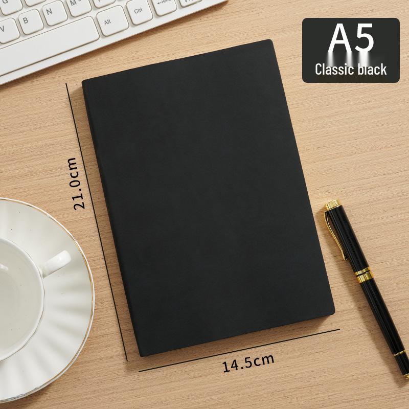 A5 Chinese Tide Custom Logo Soft Leather Notebook - High Appearance for Office and Meetings