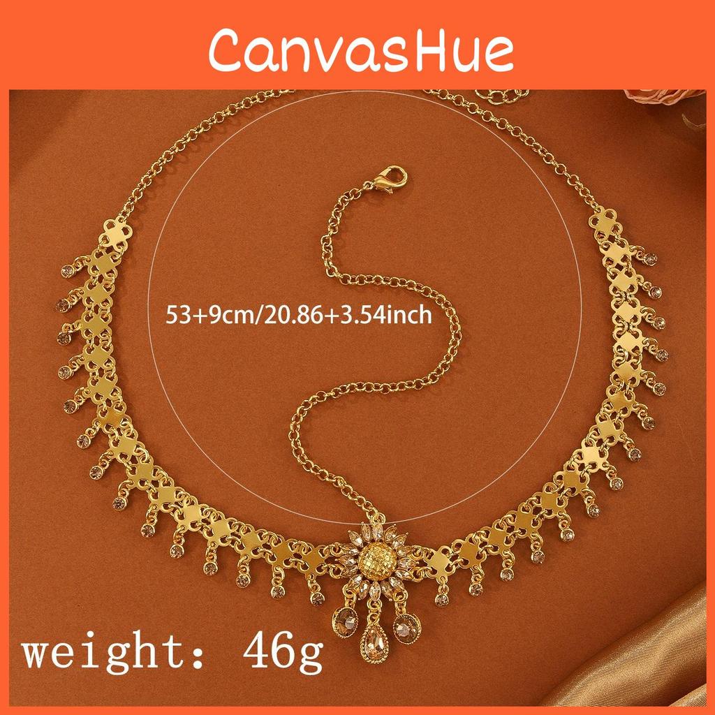 Oriental Inspired Gold Alloy Head Jewelry With Embedded Crystals For Womens Accessories