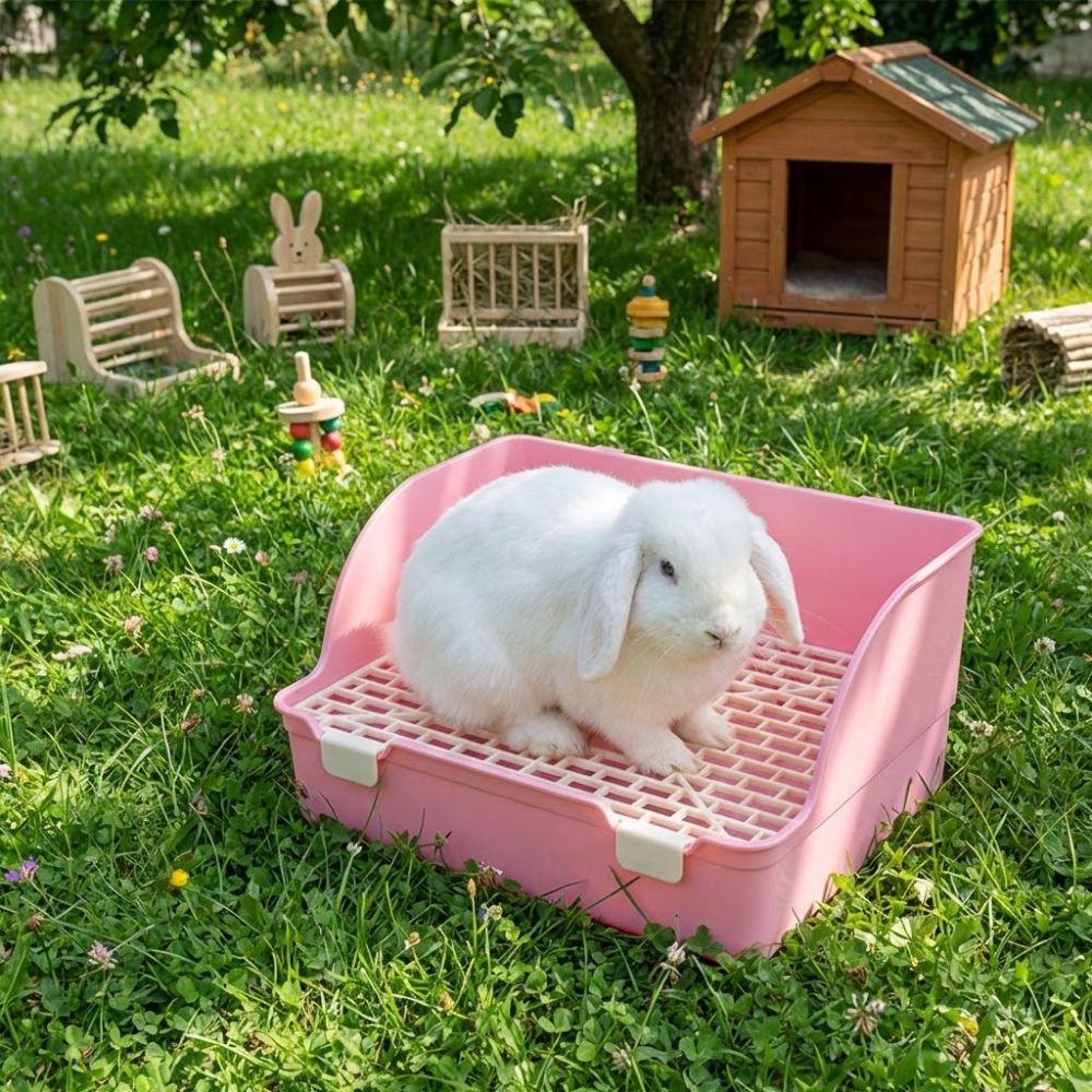 Rectangular Rabbit Litter Tray Anti-spill Pet Toilet Box Animal Potty Trainer Pet Supplies
