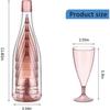Home Foldable Champagne Wine Glasses Set Reusable Plastic Wine Glasses with Storage Bottle Suitable for Outdoor Camping Travel