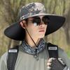 Sommer Herren und Damen Großkrempige Sonnenhüte Fischerhut Schnelltrocknender Sonnenhut Camping Kordelzug Outdoor Bergsteigen Angelhut