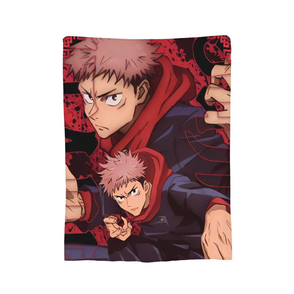 Ryomen Sukuna Velvet Throw Blanket Jujutsu Kaisen Anime Blanket for Sofa Travel Lightweight Bedspread,