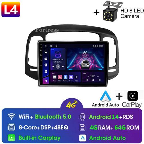 8G 128G Car Radio Android Auto Carplay For Hyundai Accent 2008 -2011Multimedia Qled Screen Stereo Autoradio GPS Navigation Wifi