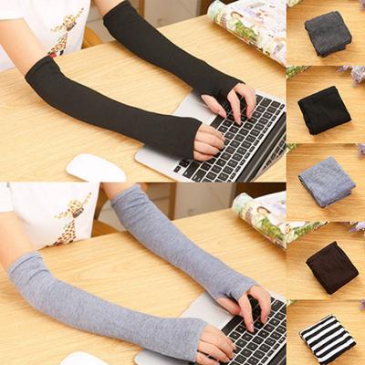 Fashion Women Lady Knitted Long Fingerless Gloves Wrist Arm Hand Warmer Winter