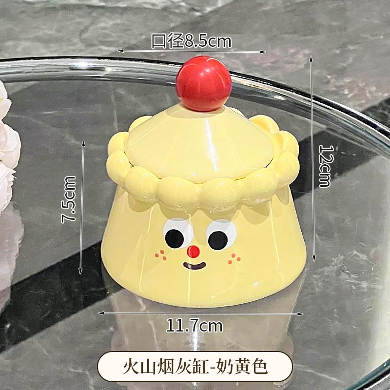 Creative ashtray ceramic with lid anti ashtray cute home ashtray tea table ornament cinzeiro