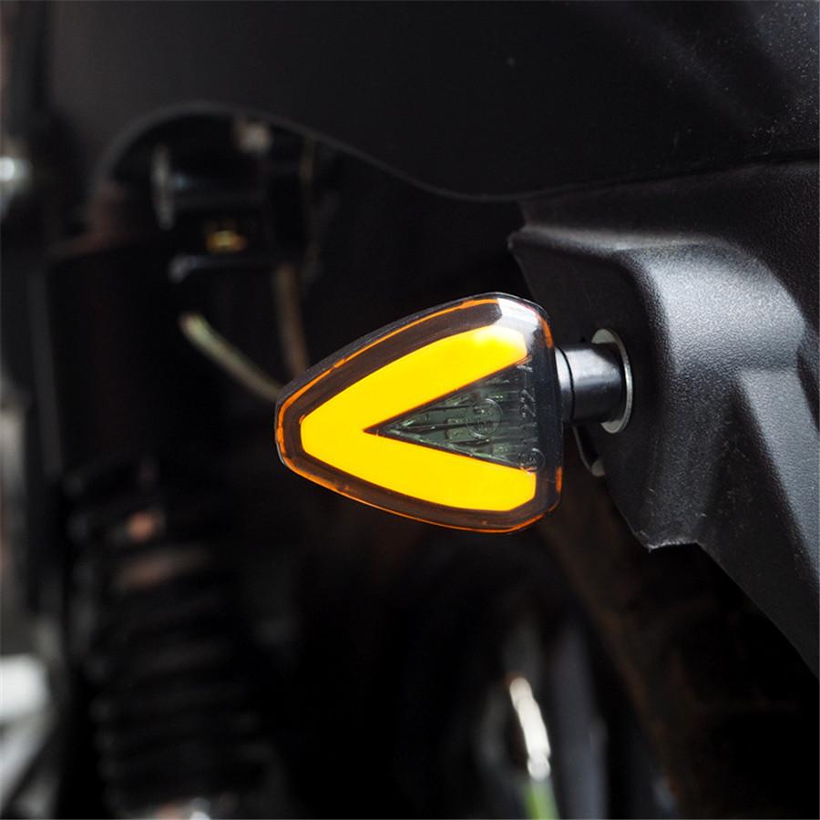 2x 12V Scooter Moped Motorcycle LED Turn Signal Light Indicator W/ Red Stop Lamp