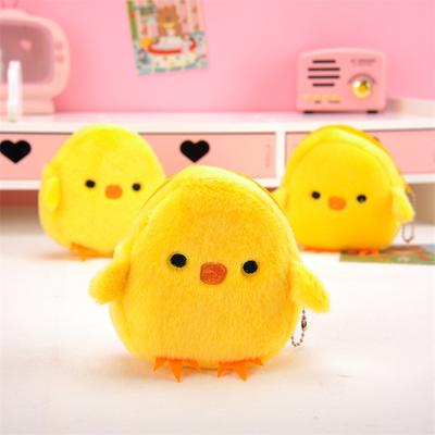Portamonete Peluche Animale Pulcino Cartone Animato Kawaii Ricamo Borsa Portaoggetti Borsa per Auricolari Ciondolo Peluche Ragazza Giocattolo Regalo Bambini