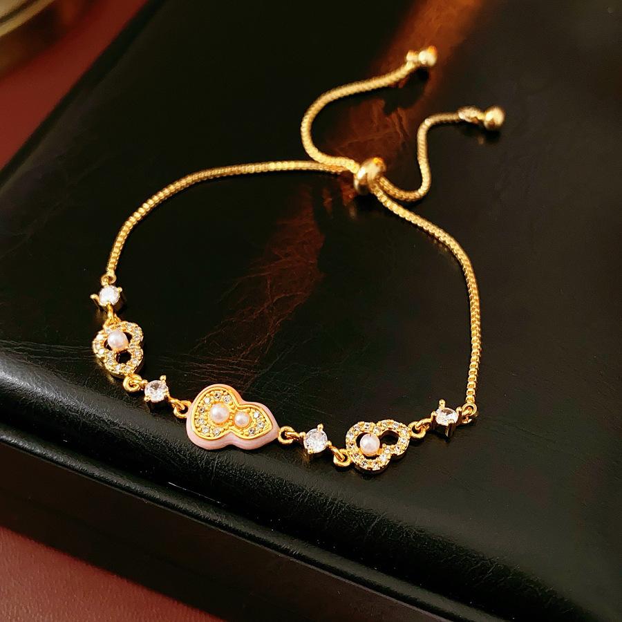 Europe and the United States Hot-selling Color Oval Love Zircon Bracelet Light Luxury Bracelet Personalized Jewelry Women