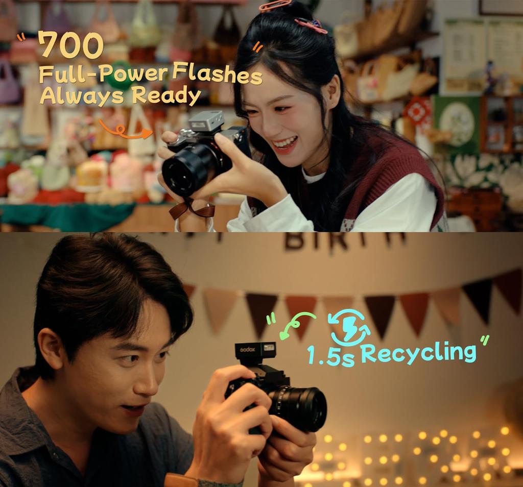 Godox iT20S Flash for Compact yet 700 Full Recycle TTL Auto and M Manual Lightweight Design at Just Black Japanese Instruction On-Camera Sony,