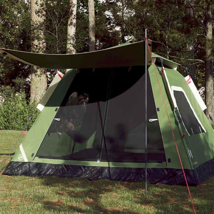 VidaXL Tente de camping à dôme 5 personnes vert libération rapide, tente, abri de camping, abri de jardin, tente de jardin, 4004146