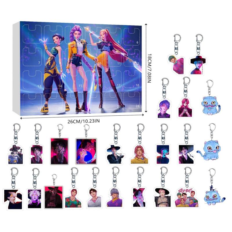 Kpop Vânătorii de Demoni Calendar de Advent Cutie Oarbă Calendar Numărătoare Inversă Cu 24 Jucării Brelocuri Cadouri Pungă Pandantiv Joc Amuzant Obiecte de Colecție