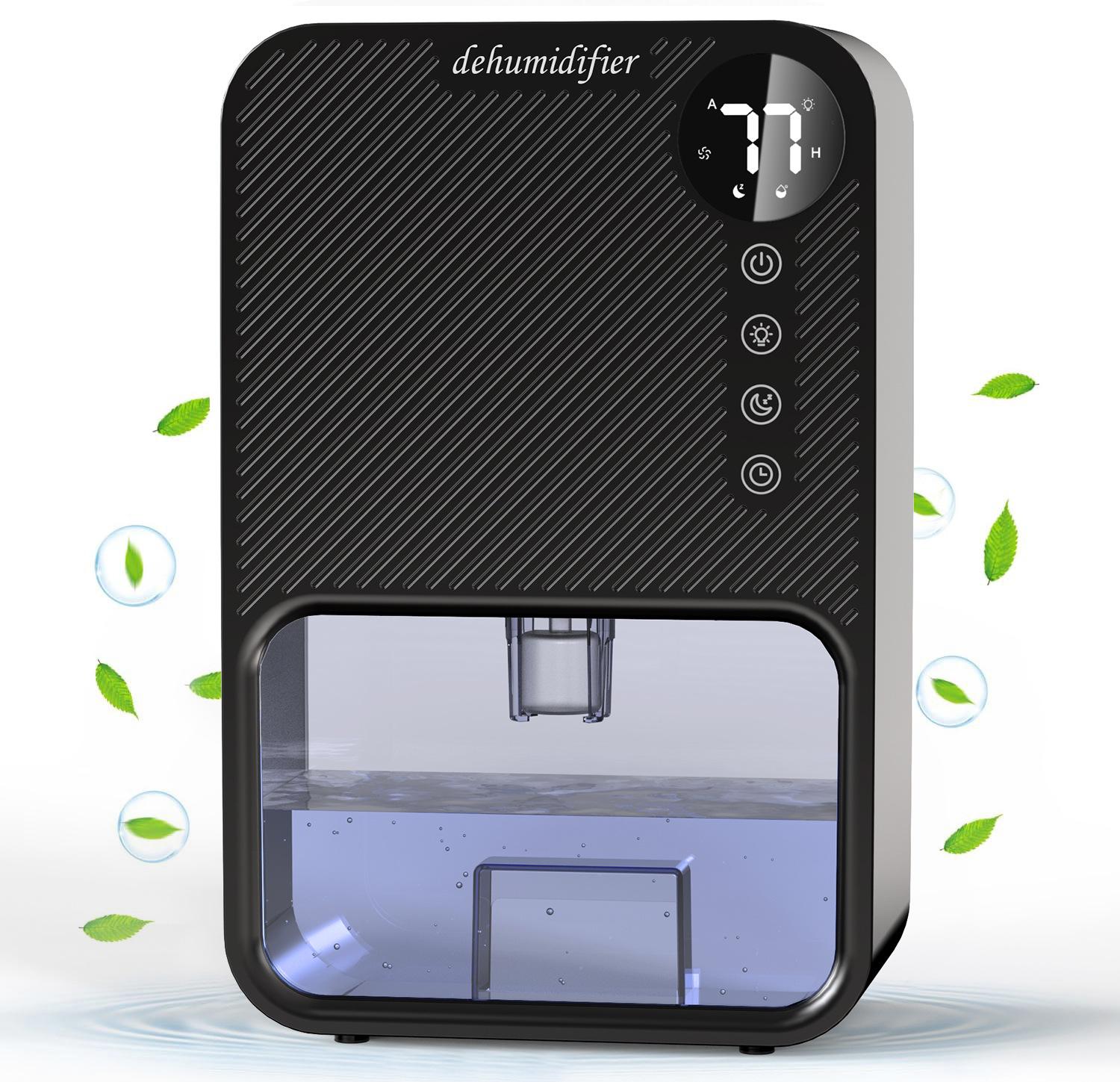 

Осушитель воздуха для подвала дома, емкость для воды 3800 мл, светодиодный дисплей, осушитель воздуха, черный, размер комнаты: 20 м² US чёрный