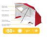 2.4m Dual-Use Outdoor Umbrella Tent with Mesh Window, Portable Beach & Fishing Shelter, Silver-Coated for Sun Protection
