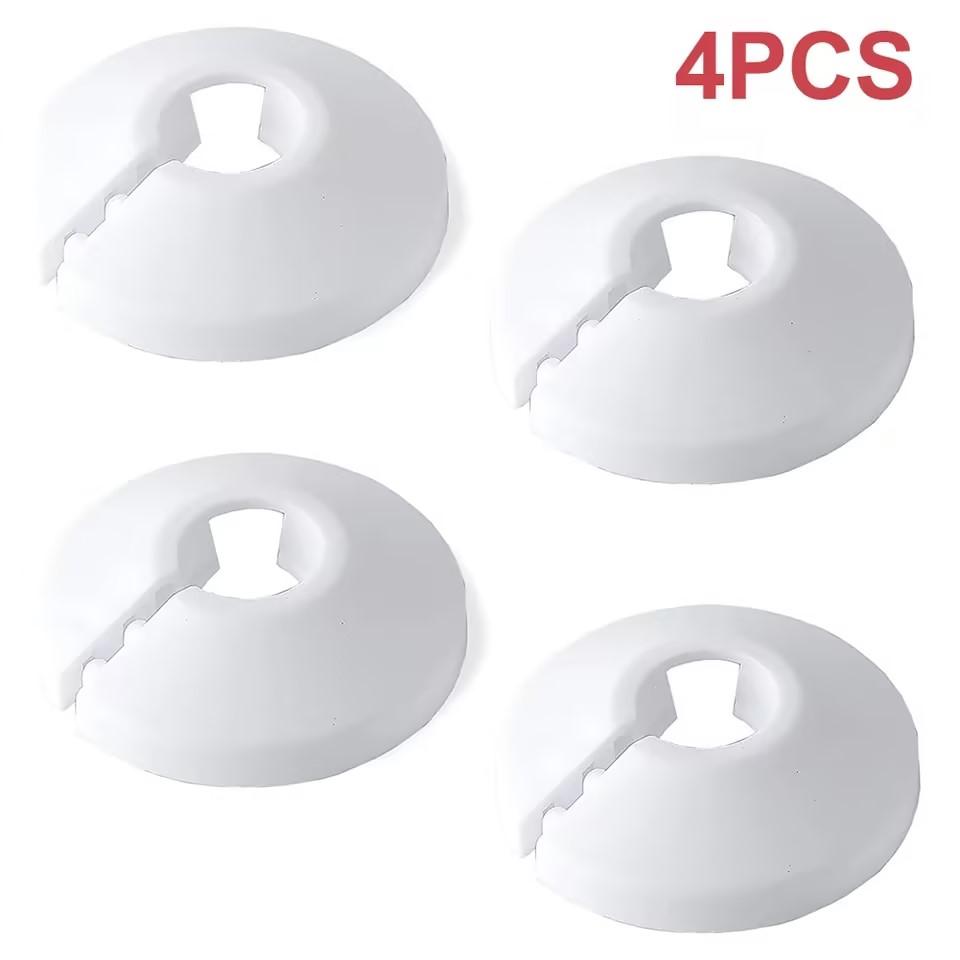 

4PCS 15mm Radiator Pipe Collars Cover Triangle Valve Plastic Decorative Cover Round Snap Type Faucet Plumbing Pipe Cover белый