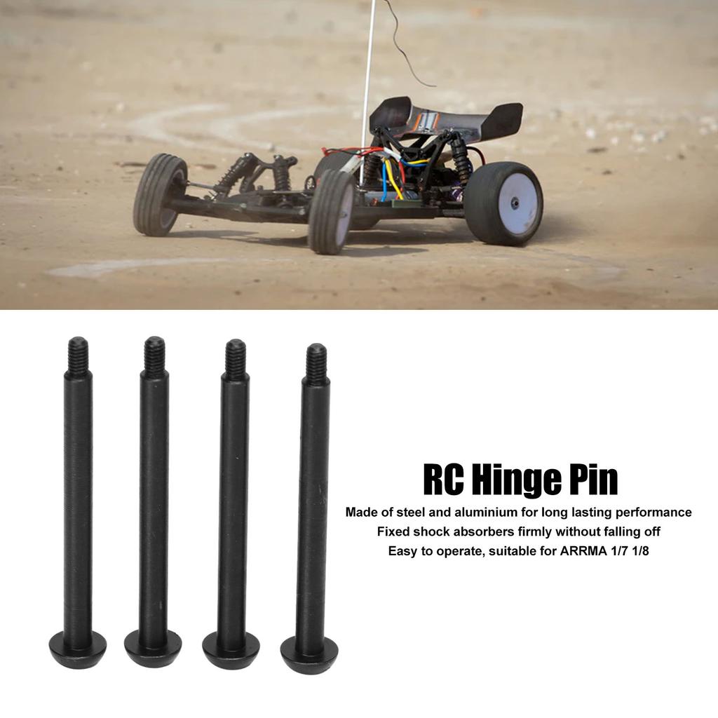 4pcs RC Rear Lower Hinge Pin Steel Aluminum Alloy RC Hinge Pin with M3 Nut for   1Celsius7 1Celsius8 Series