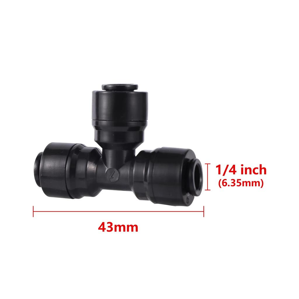 10Pcs 1/4" 6.35Mm Bulkhead Union Connector Tee Elbow Aquarium Quick Coupling For RO Water System Plastic Pipe Fittings Connector