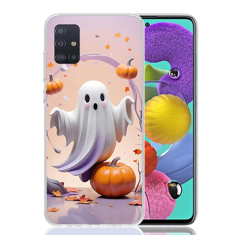 Cute Halloween Ghost Phone Case For Samsung Galaxy A52 A32 A22 A12 A02S A50S A30S A51 A31 AA71 Note 20 Ultra 10 S10 Plus Galaxy