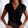V Neck Blouse Casual Women Fashion Summer Short Sleeve Office Tops Mujer 2023 Ladies Elegant Simple Shirts Woman Clothing 25684