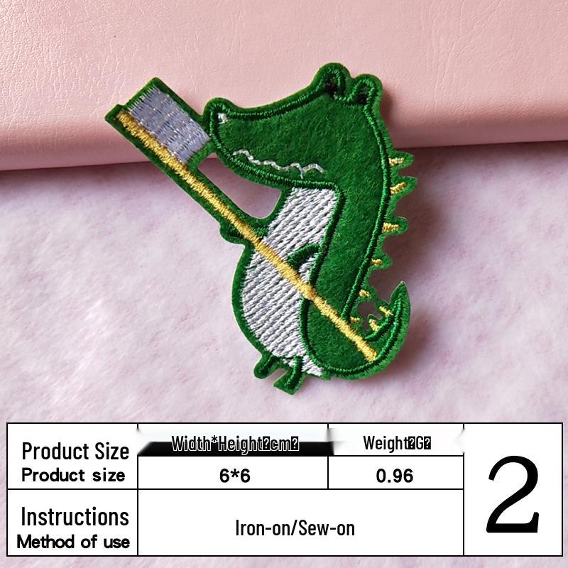 Cute Dinosaur Cartoon Embroidered Patch for Clothing & Jeans DIY Decoration