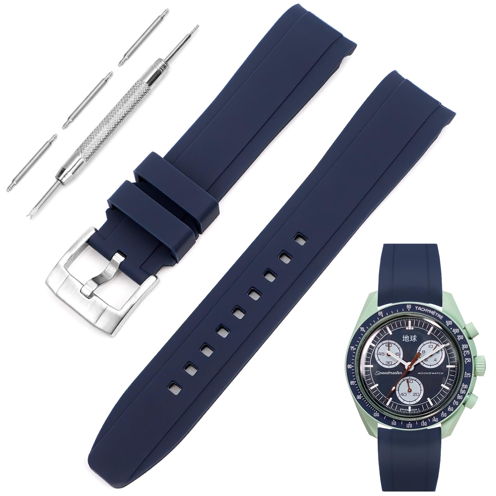 

Ремешок для часов Ремешок для часов Ширина 20 мм Силиконовый ремешок для часов Omega x Swatch Collaboration Совместим с пряжкой для часового ремешка с пружиной и типом H