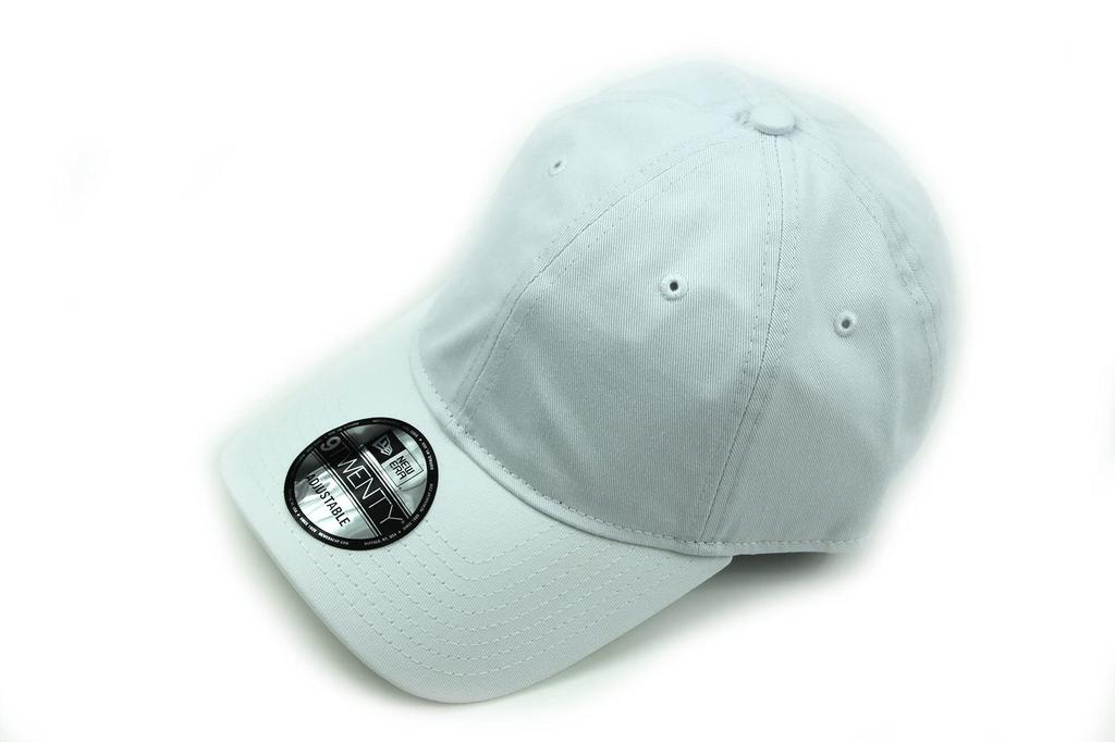 New Era Adjustable Fit Brim Cap, White, Free Size Cotton Twill Baseball Hat for Men and Women, Unisex