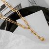 Adjustable Metal Choker Necklace Gold Clavicle Chain Necklace Paperclip Necklace  Girl Gift