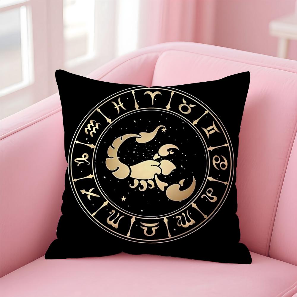 Luxury Twelve Constellation Cushion Cover Home & Car Multi-Scene Pillow Cover - Reversible, Soft & Durable for Daily Use