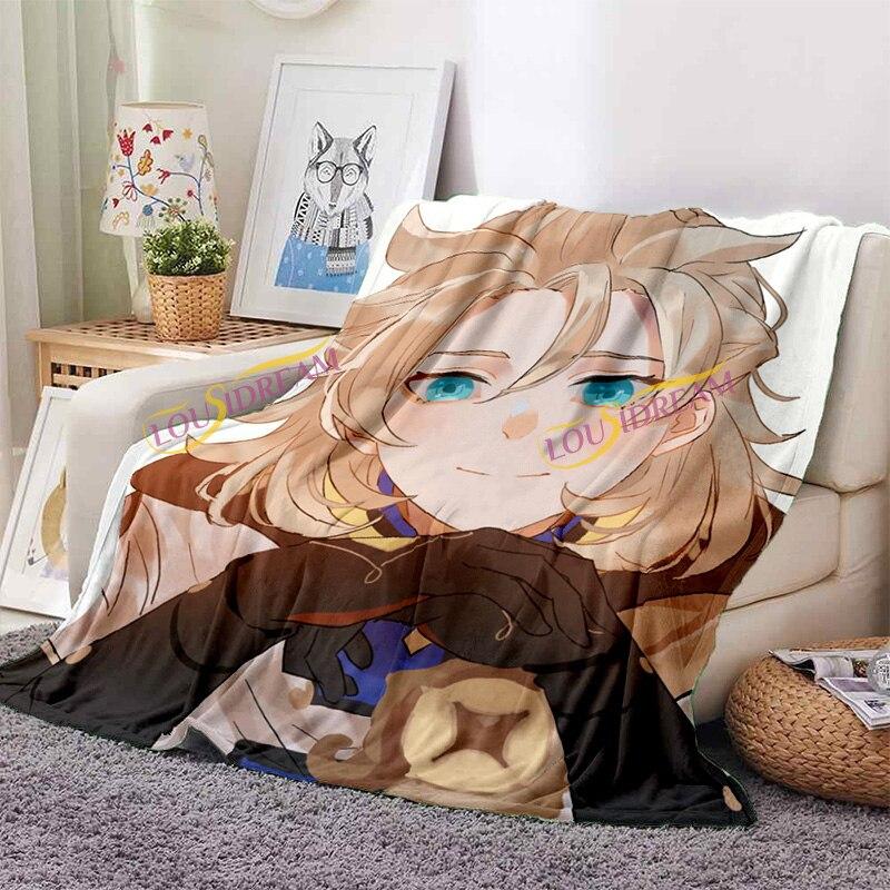 Fashion Genshin  Blanket Flannel Four Seasons Quilt Anime Breathable Super Warm Throw Blankets for Bedding Travel Bedding  Gifts