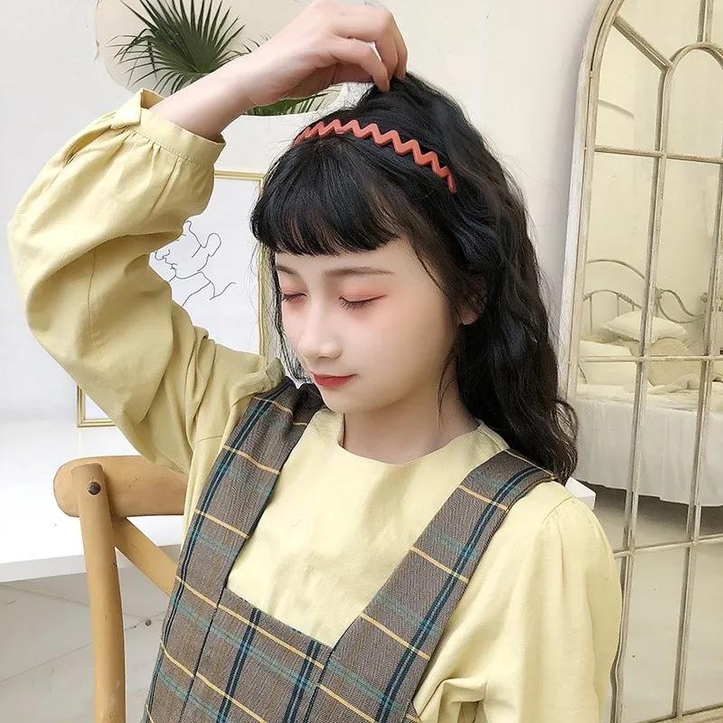 Neuer Modischer Peeling Rutschfester Harz Stirnband Einfarbig Welle Haarband Mädchen für Damen Haaraccessoires Reifen Haarband