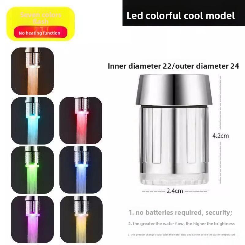 LED Faucet Head Color Change Automatically Glow Water Saving Stream Light Faucet Aerator Tap Nozzle for Kitchen Bathroom