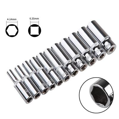 Longer Lifetime Socket Wrench Silver 1pc 4-14mm Brand New