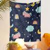 Unicorn and Stars Dreamy Night Design Patterned Tapestry Home Decor, Suitable for Bedroom and Living Room, Gift