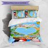 Toca boca world cartoon Τυπωμένο Σετ Κλινοσκεπασμάτων 3 Τεμαχίων Μαλακό Αναπνέον Κάλυμμα Παπλώματος Σετ Μαξιλαροθηκών Πλενόμενο Διακόσμηση Υπνοδωματίου Οικιακό Δώρο
