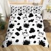 Milk Cow Pattern Bedding Set King Queen Animals Theme Comforter Cover Chocolate Brown Duvet Cover Cute Kawaii Cattle Quilt Cover